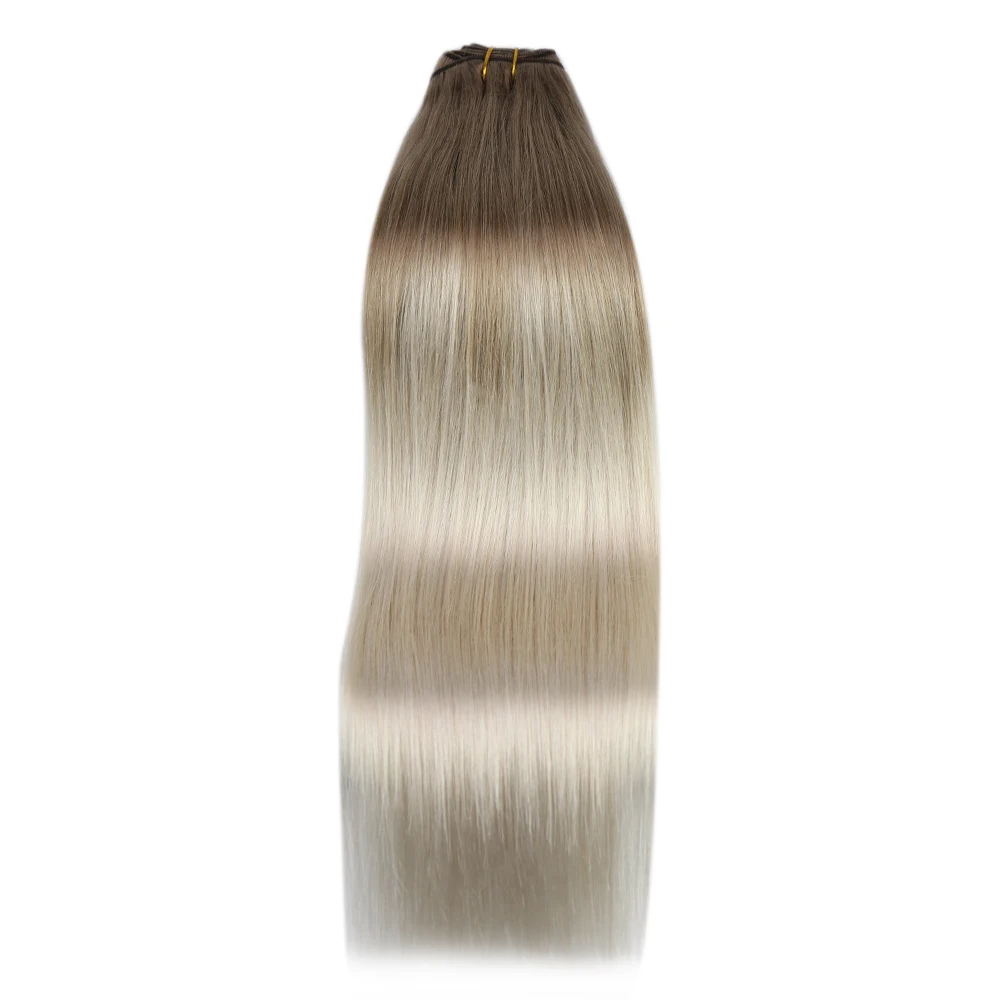 Moresoo Schuss Extensions Menschliches Haar Weben in Doppel Tressen Bundles Maschine Remy Haar Balayage Haar Stück für Frauen Gerade echthaar verlängerungen echthaar extensions menschen haartressen