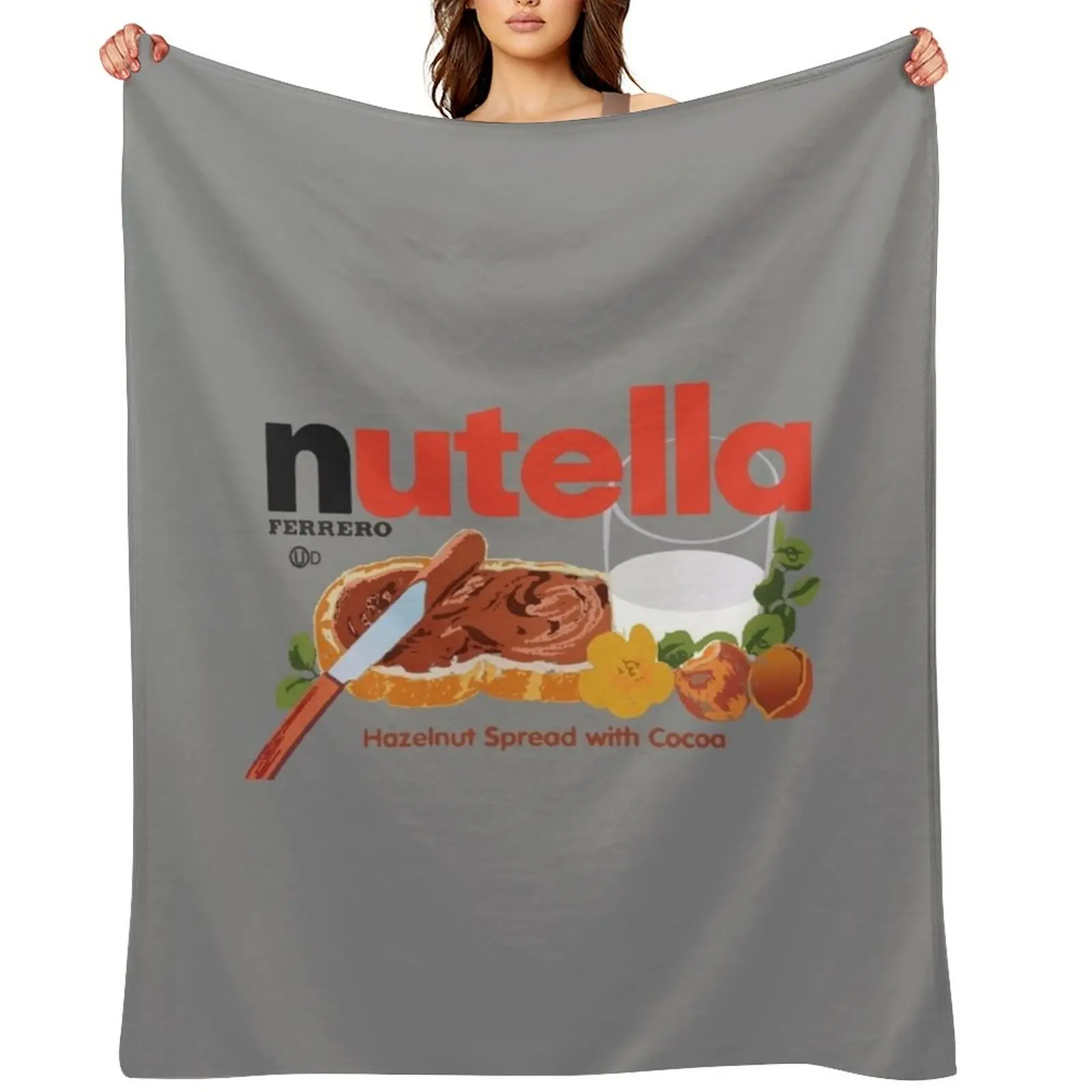 

Iconic Nutella Hazelnut Cocoa Spread design Throw Blanket Stuffeds valentine gift ideas christmas gifts anime Blankets
