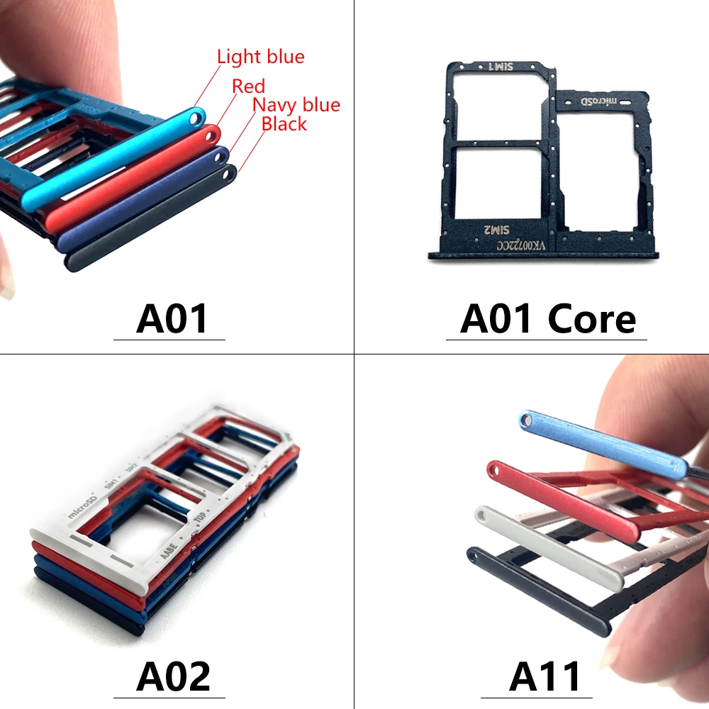 NEW Dual Card Replacement SIM Card Chip Slot Drawer SD Card Tray Holder Adapter For SAMSUNG A01 Core A02 A11 + Pin