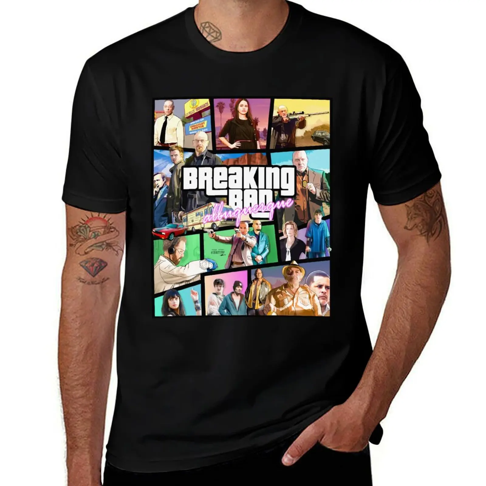 

breaking bad Albuquerque custom GTA art poster T-Shirt Clothing gifts for boyfriend custom t-shirts t shirts for men cotton