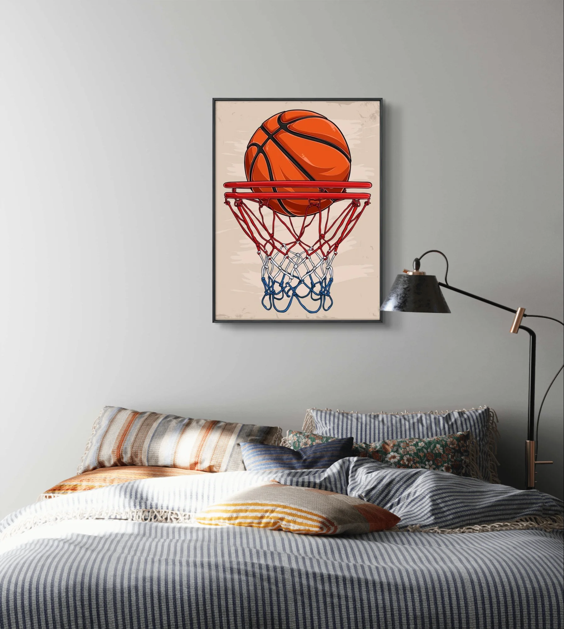 Basketball Diamond Painting Kit Basketball Star Mural DIY Diamond Embroidery Cross Stitch Adult Hand Gift J-James Home Decor