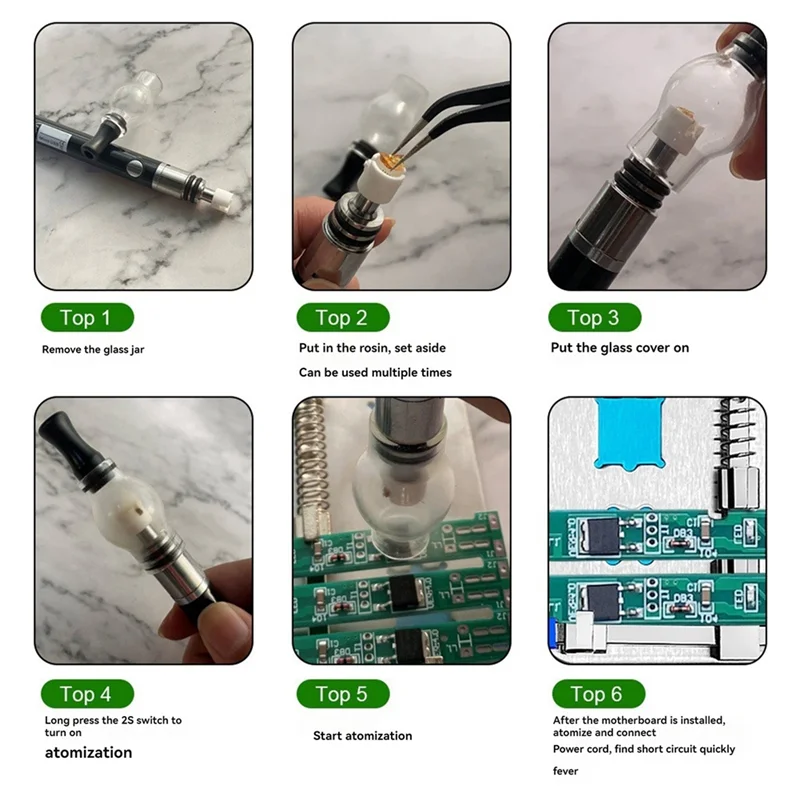 75STO-Portable Rosin Atomizing Pen Short Circuit Detector,For Motherboard Repair Sprayer Rosin Adapter Flux Pen Repair
