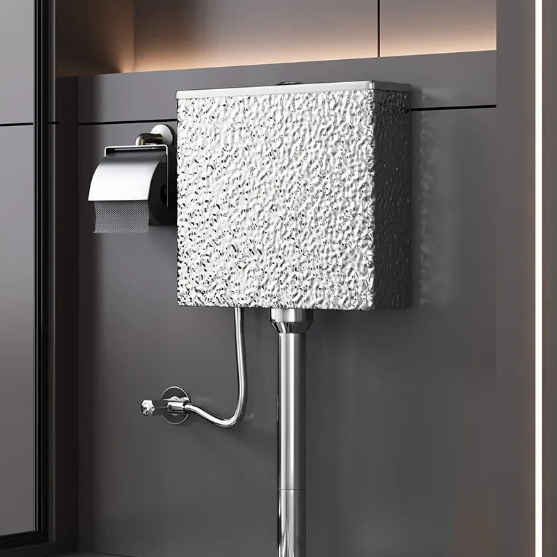 High-end water ripple 304 stainless steel water tank household bathroom toilet squatting toilet wall-mounted pumping tank