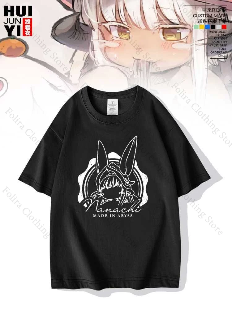 Anime Made in Abyss Series Nanachi Print T-shirt Cotton Summer Tops Short Sleeve Tee Casual Clothes for Men Women Tshirt