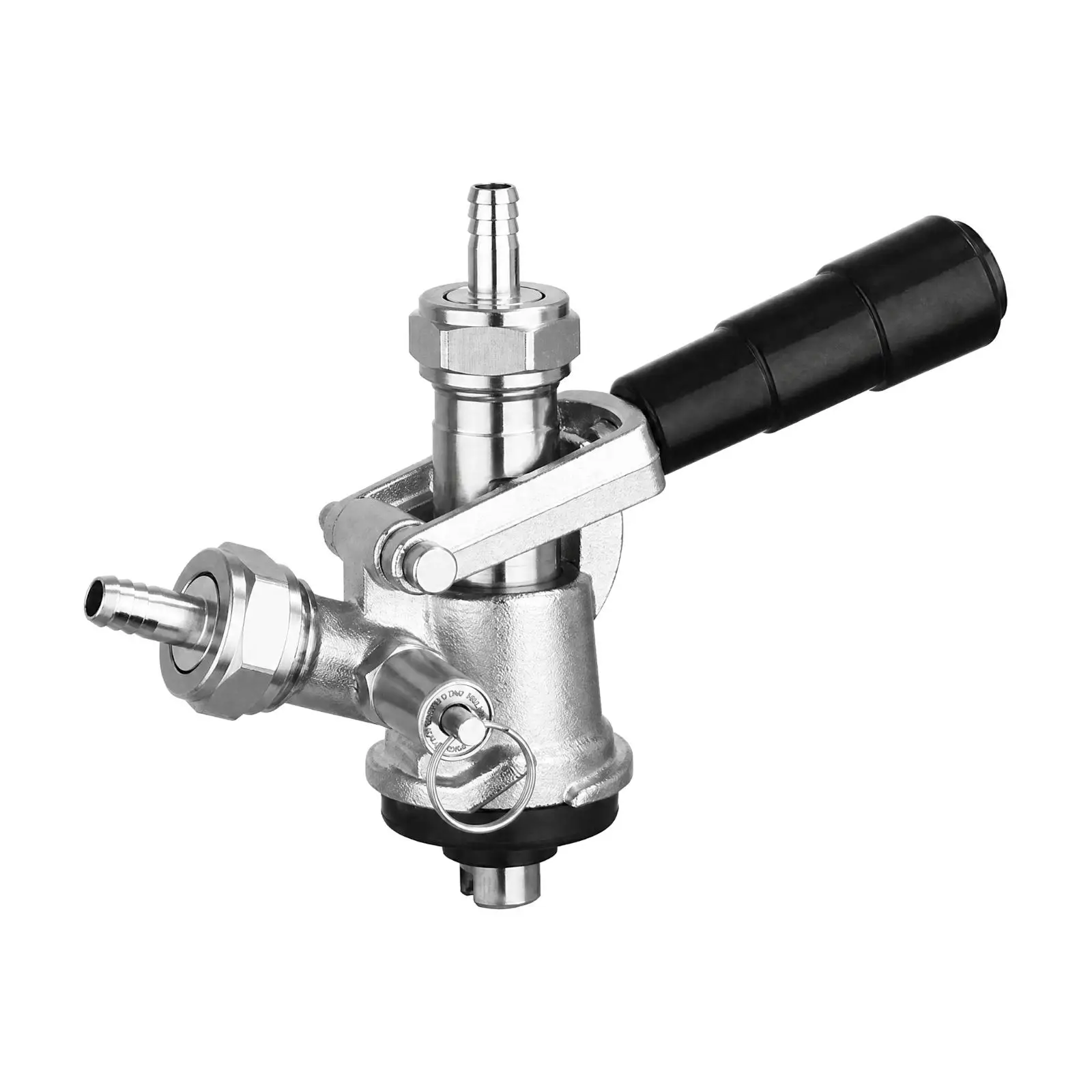 Manual Keg Beer Dispenser with G5 8 Threaded Connection and 8mm Barb Fitting for Beverage Line Hookup