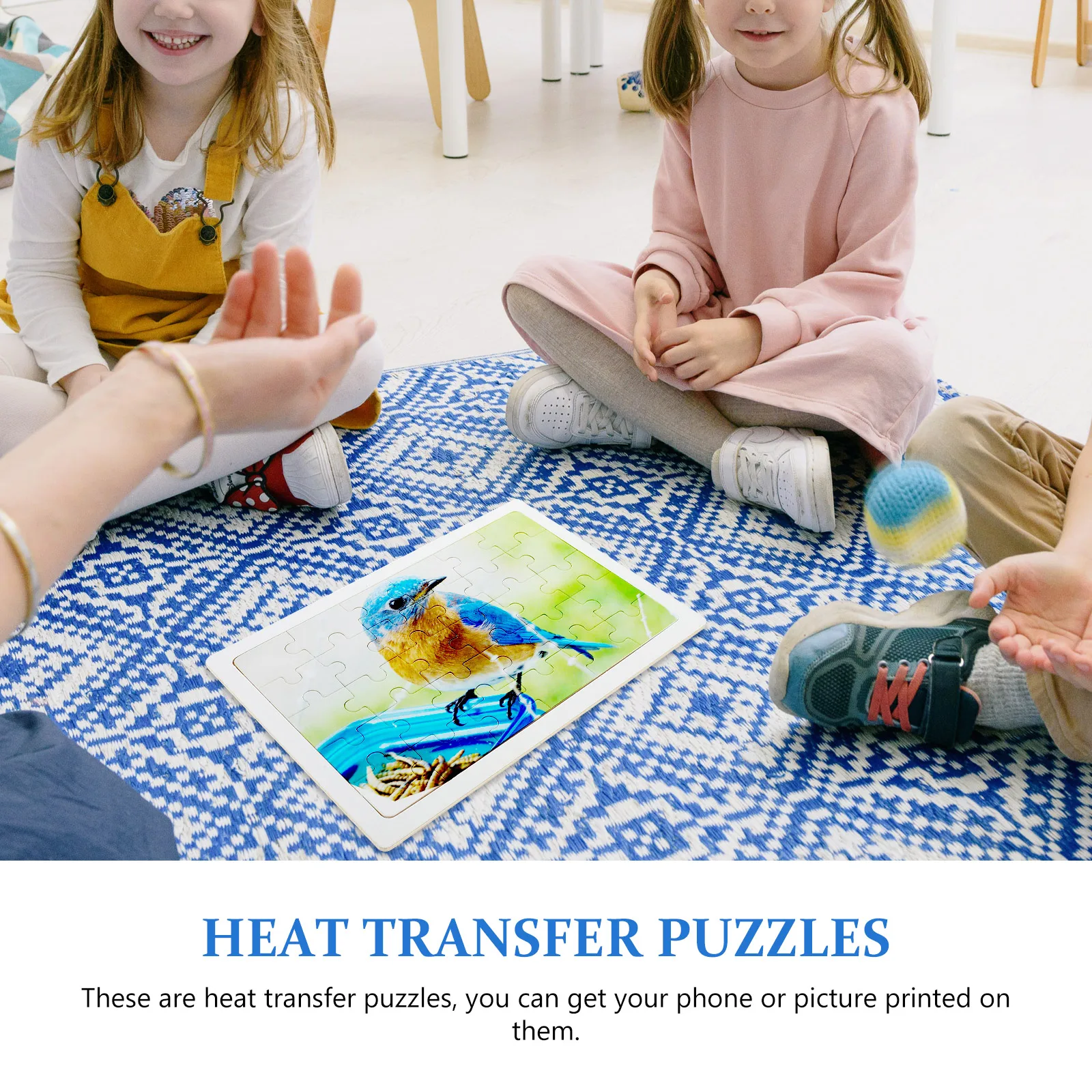 

Rectangle Wooden Heat Transfer Puzzle Sublimation Blank Piece DIY Thermal Transfer Jigsaw Painting Puzzle Gift