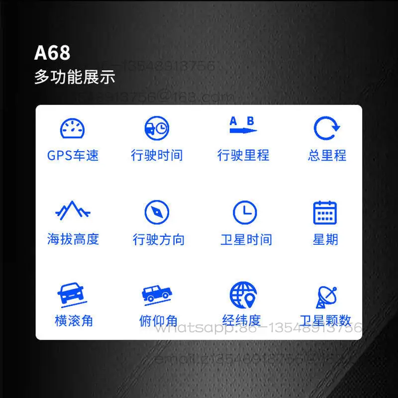 Vehicle General Purpose Multi-function Vehicle Load Horizontal Slope Meter GPS Altitude Off-Road Meter High Precision Compass