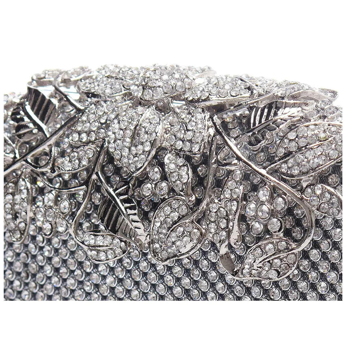 

【Home-Tools!】Unique Clasp Silver Diamante Crystal Diamond Evening bag Clutch Purse Party Bridal Prom