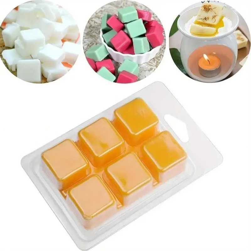10 Pcs Containers 6/4 Cavity Clear: Plastic Wax Melt Clamshell DIY Candles Square Heart
