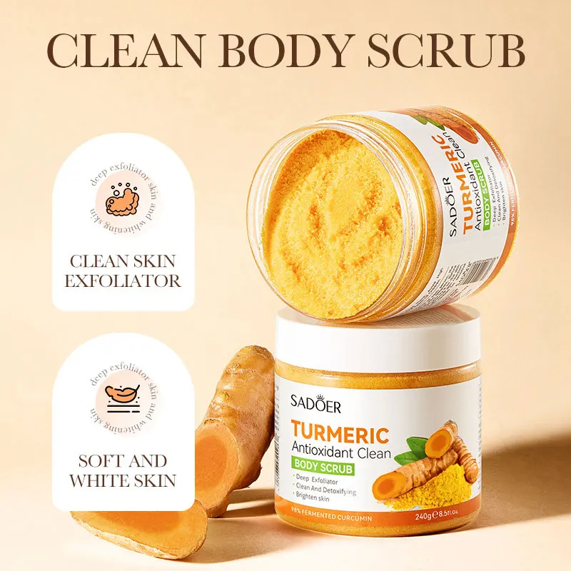 Dead Skin Remove Yellowing and Whitening Skin SADOER Turmeric Antioxidant Cleansing Scrub Cleansing Universal Scrub