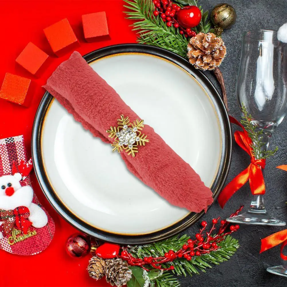 Alloy Napkin Buckles Mixed Design Napkin Holders Festive Christmas Napkin Rings Set for Holiday Dining Table Decor for Party