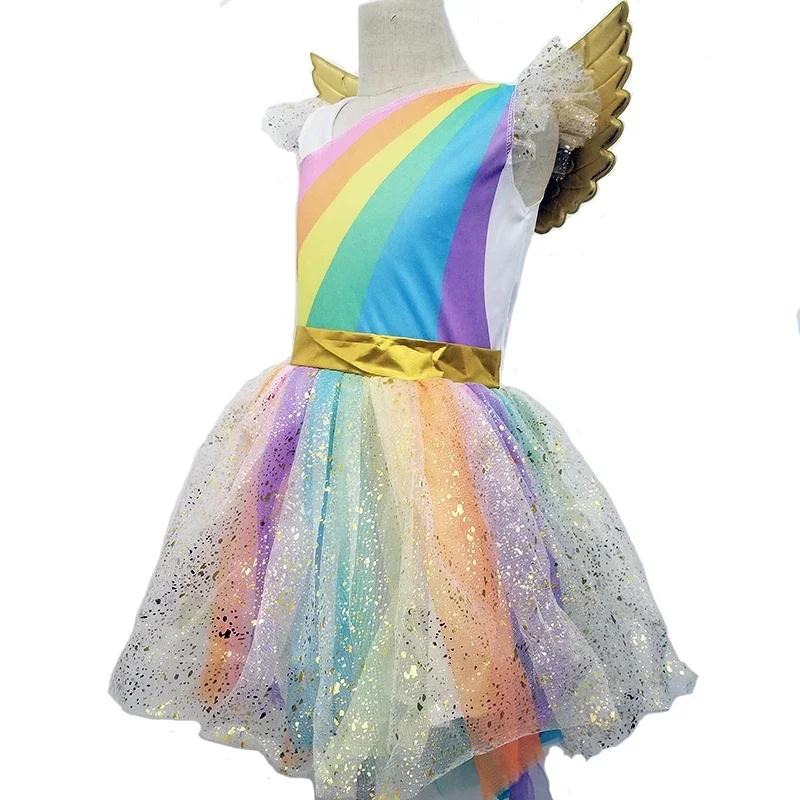 Prinses Meisjes Verjaardagsfeestje Tutu Jurk Kinderen Kerst Eenhoorn Kostuum Regenboog Baljurk Cartoon MN3