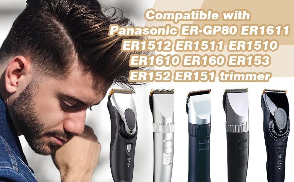 2er-Pack WER9902 Haarschneidemaschine Ersatzklingen-Trimmer Passend für Panasonic ER-GP80 ER1611 ER1512 ER1511 ER1510 ER1610 ER160 ER153 – Detail 2