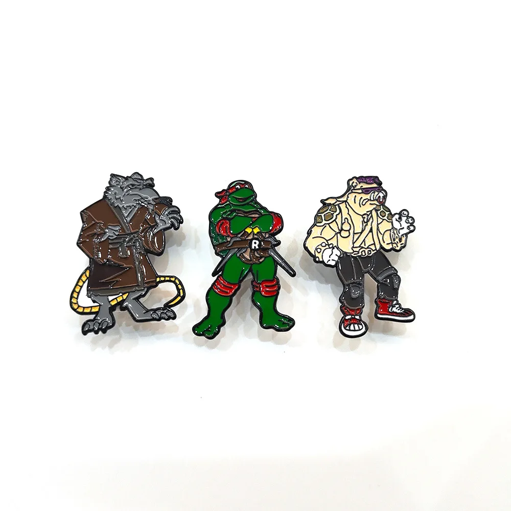 

Teenage Mutant Ninja Turtles Children's Brooch Anime Character Student Alloy Bag Clothing Birthday Gift Accessories Badge