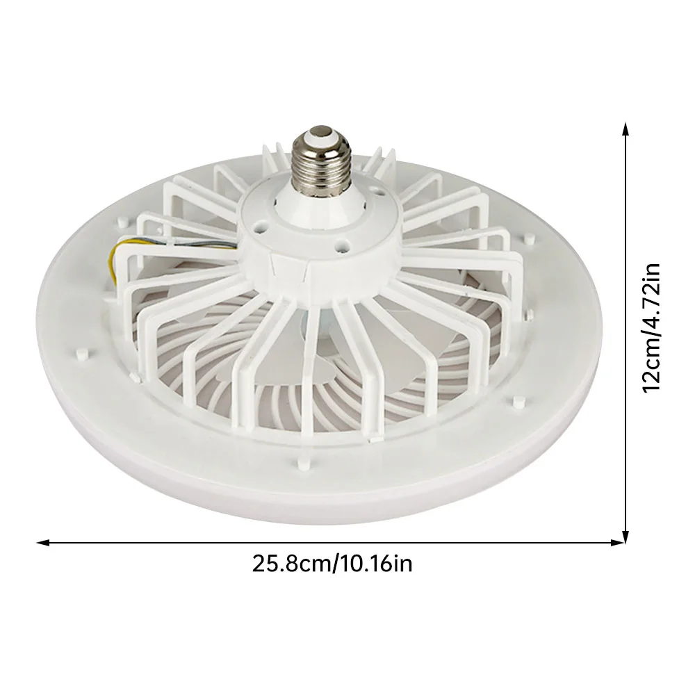 Imagem -06 - Ventilador de Teto Elétrico com Controle Remoto Lâmpada Led Regulável Velocidades Luzes E27 Cozinha Quarto Sala de Estar 30w