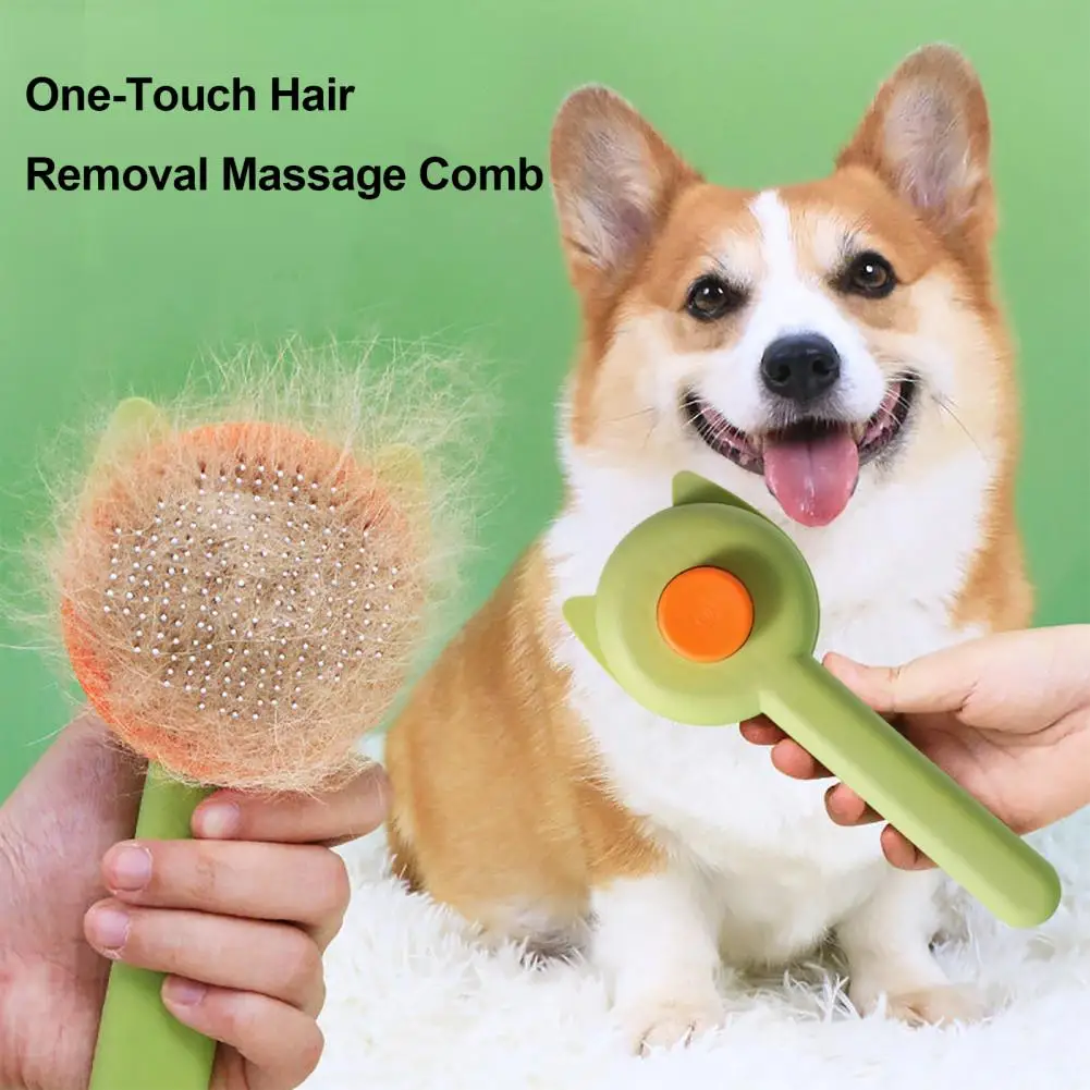 Pet Comb with Retractable Stainless Steel Needles Grooming Brush Removes Loose Hair Massage Brush for Cats And Dogs