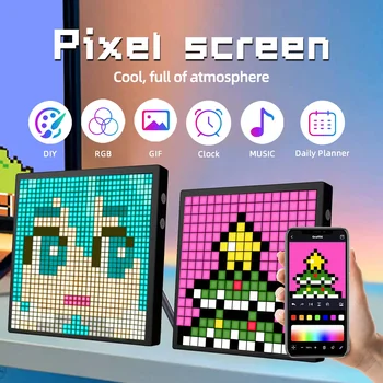 LED Smart Pixel Display Night Light Intelligent APP Control RGB Programmable Matrix Display DIY Text Animation Graffiti Home Gift