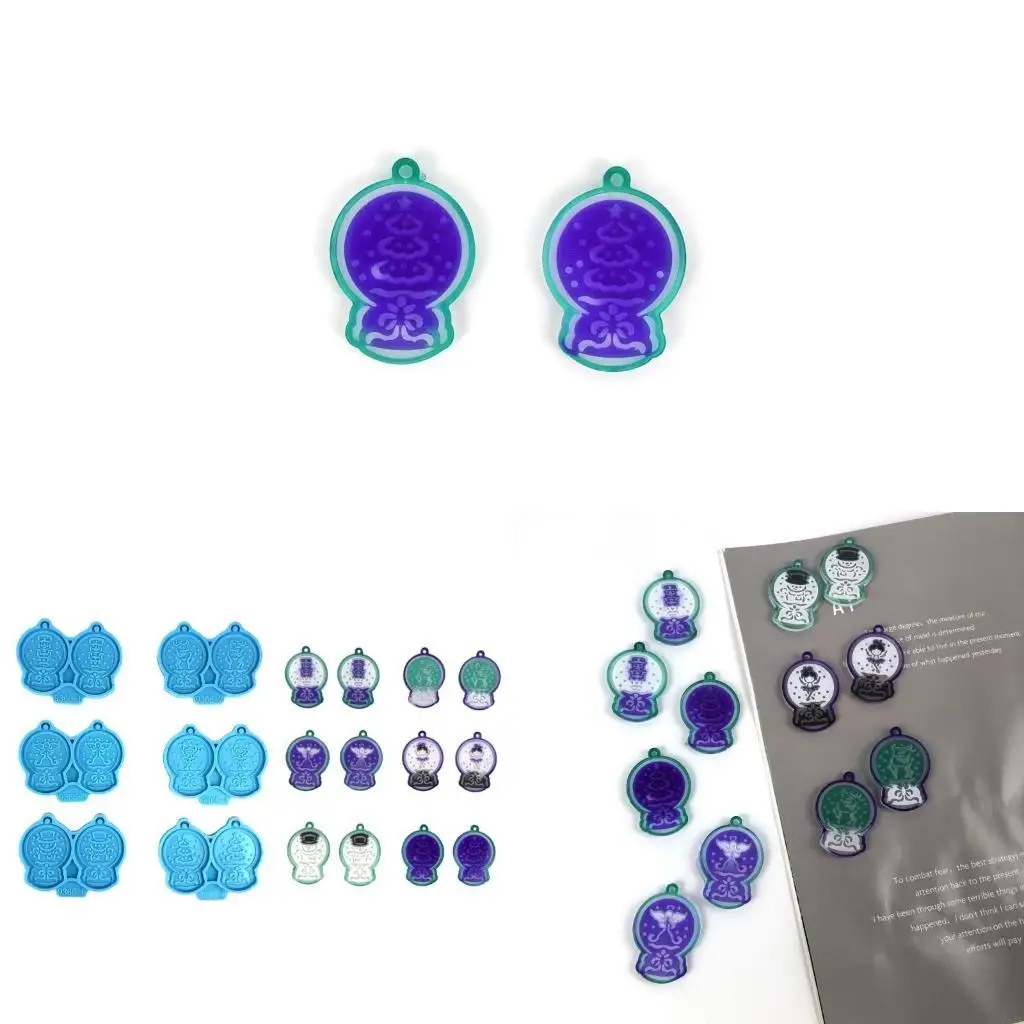 

6 шт., украшения из хрустального шара, силиконовая форма для литья смолы, женский брелок, декоративная форма для для поделок