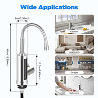 3000W Electric Tap with LED Digital, 360° Electric Tap Kitchen Faucet with Instant Water Heater Heatable for Kitchen, Bathroom
