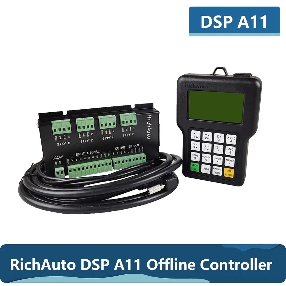 RichAuto DSP A11 CNC 컨트롤러, A11S, A11E, A11C, 3 축 모션 컨트롤러 리모컨, CNC 조각 절단, 영어 버전