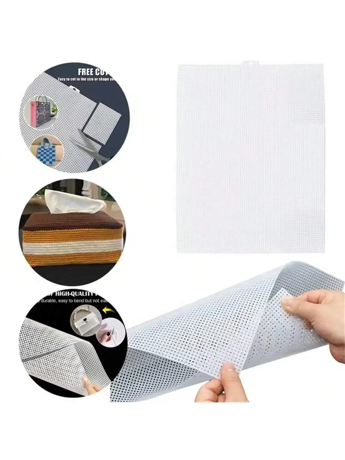 1 STÜCK Kunststoff-Leinwandbögen, 7 Zählungen, Kunststoff-Mesh-Blätter, Leinwand-Pad, Kreuzung, Handarbeiten, Netzknoten, Leinwand, Kunststoff-Gitter, Kinder-Sets