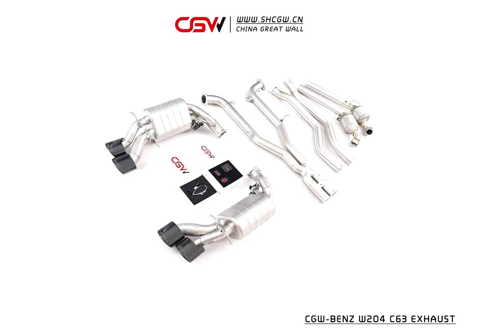 Factory Price Stainless Steel 304 Electronic Exhaust Pipes Muffler Catback with Gesture Control  for  W204 C63 6.2