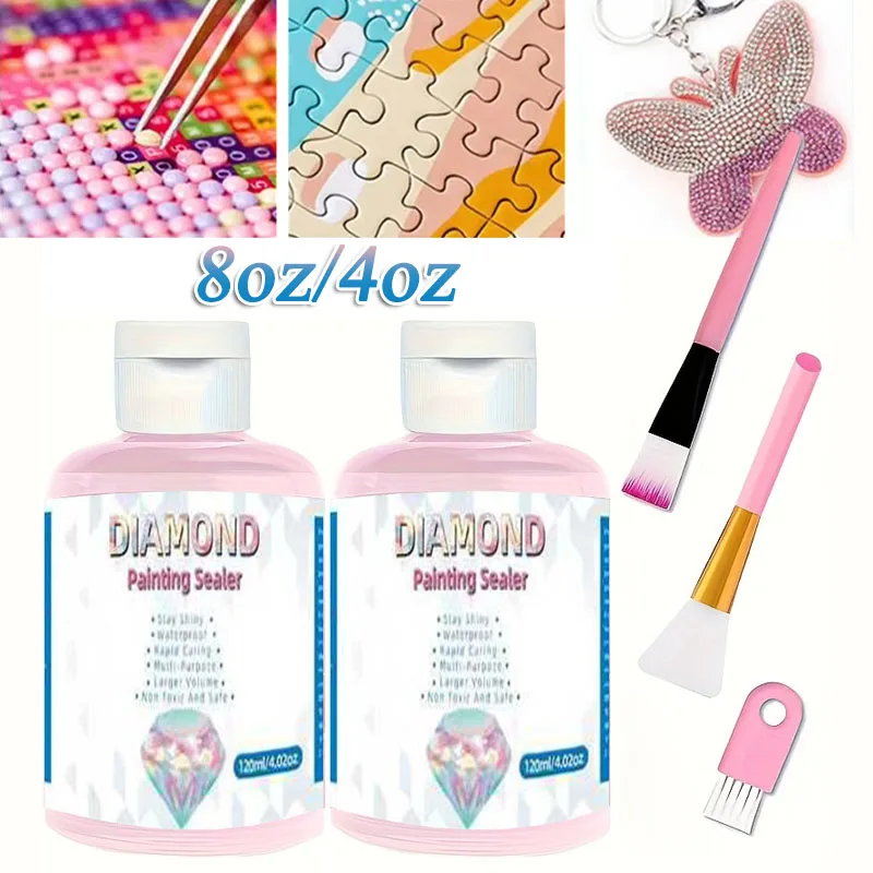 

8oz/4oz Diamond Painting Sealer Fast-Drying Long-Lasting Sparkle Non-Toxic Surface Protection For DIY Crafts & Home Decor Puzzle