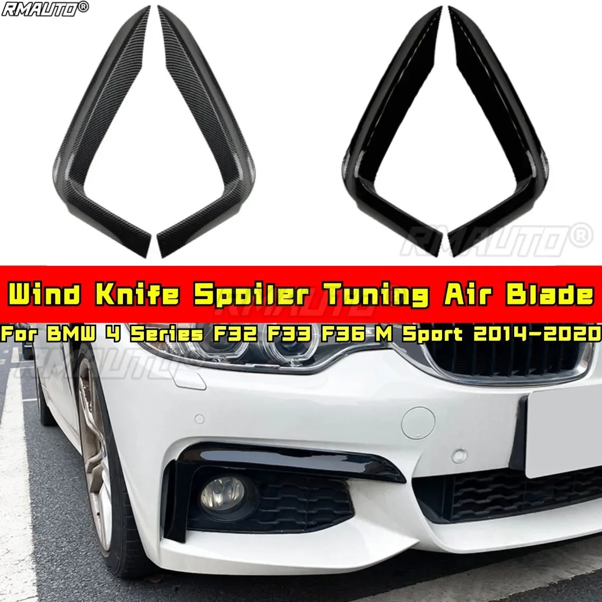 

Передний бампер, боковой сплиттер, спойлер, тюнинг, воздушное лезвие для BMW 4 серии F32 F33 F36 M Sport 2014-2020, внешняя часть