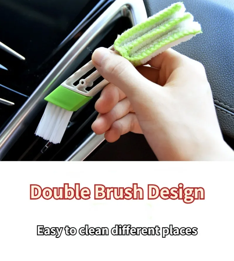 GEFENSI Double Ended Mini Dust Blind Cleaner, Car Vent Window Blind Detail Brush, Keyboard Cleaner, Hand Held Magic Brush Blind