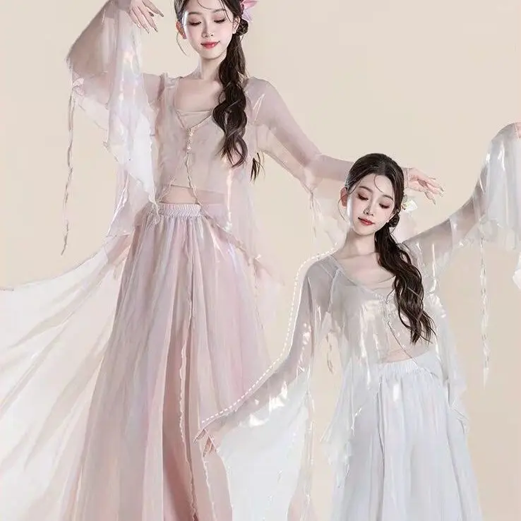 classical-dance-rainbow-silk-performance-costume-set-ethereal-fairylike-ancient-style-professional-practice-outfit-for-adults