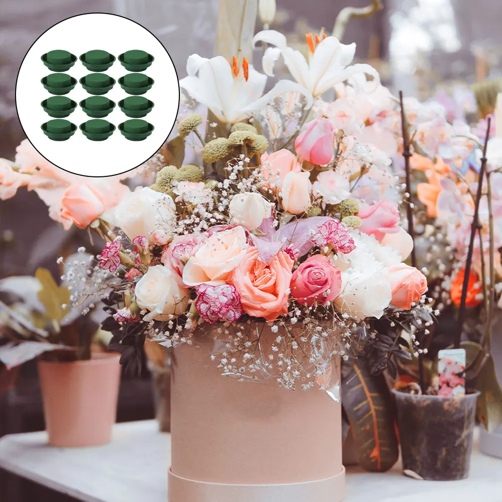 

12 Pcs Reinforced Flower Mud Round Arrangement Floral Foam Blocks Cutting Paste High Quality Fast Absorption Moisture Retention