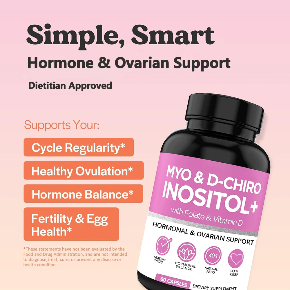 

Капсулы Мио-инозитола и D-хиро-инозитола с фолатом и витамином D | Поддержка функции яичников, гормонального баланса и уровня гомоцистеина