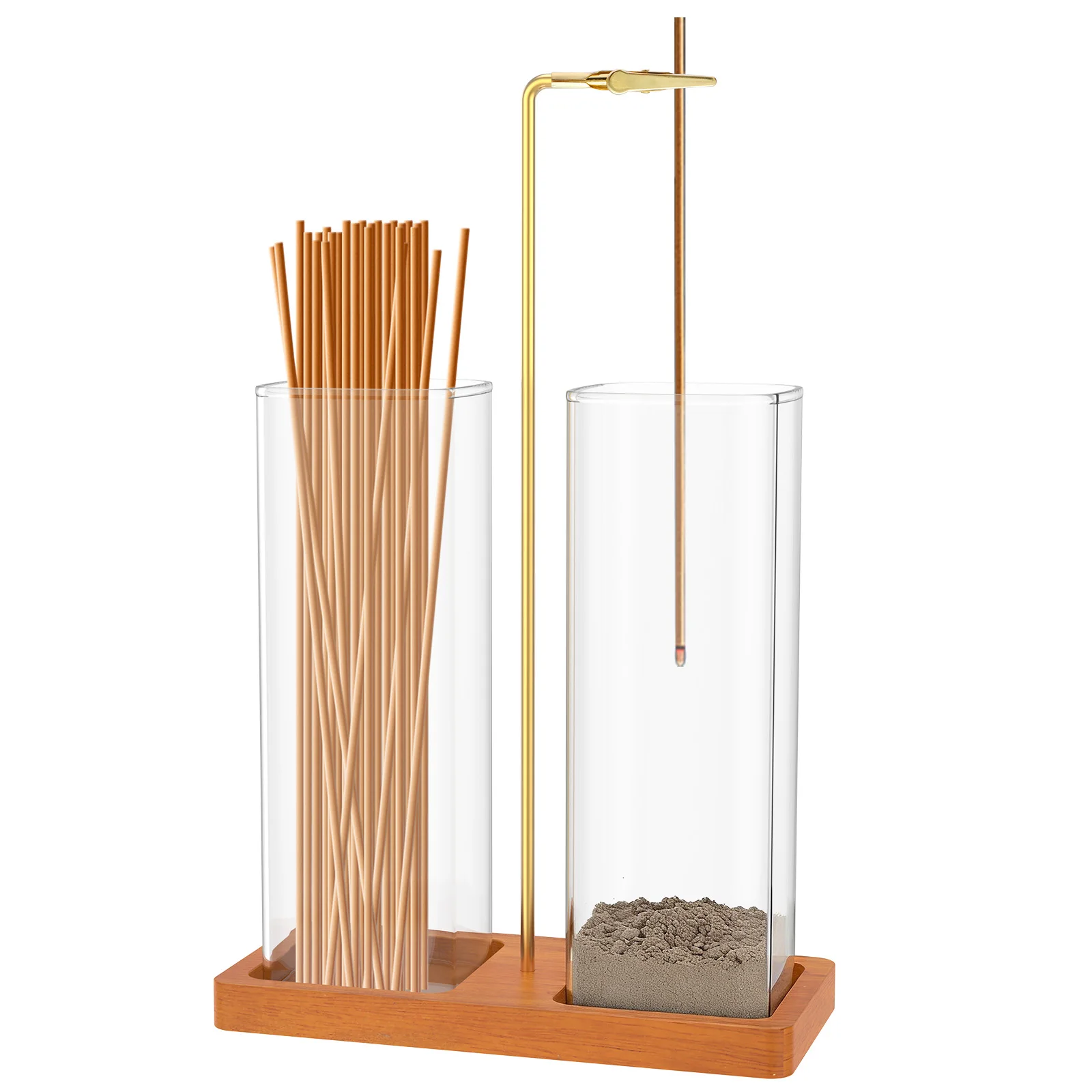 2 in 1 Incense Holder for Sticks Anti-Ash Flying Incense Burner with Glass Ash Catcher and Sticks Organizer for Meditation Yoga