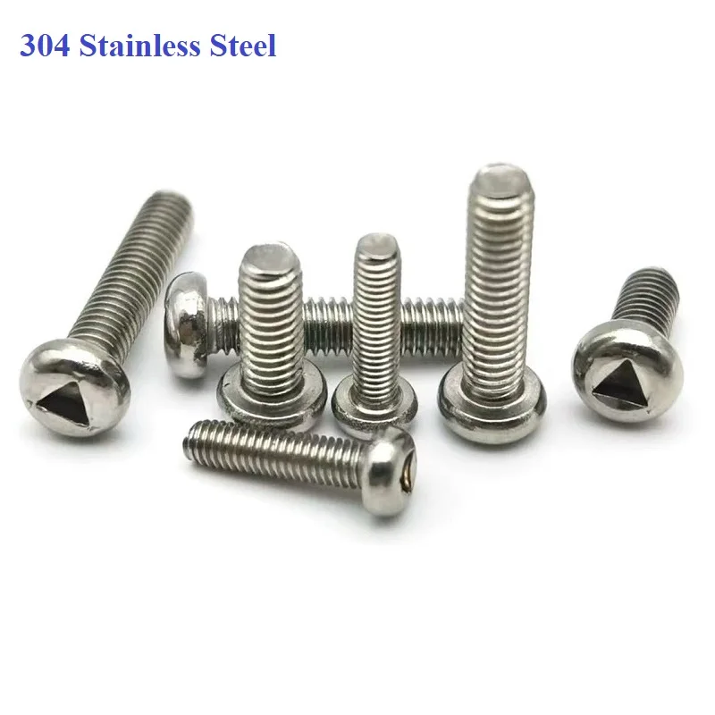 

M3 304 Stainless Steel Pan Head Triangular Groove Anti-Theft Bolt Irregular Round Head Internal Triangular Bolts Machine Screw