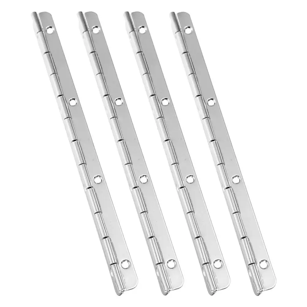 4Pcs Gunmetal Stainless Steel Long Piano Hinges Heavy Duty Smooth Operation Hinges for Toolboxes Luggage Wooden Boxes Bench