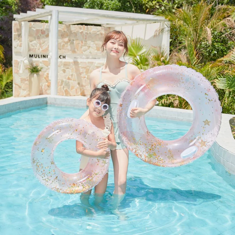 Rooxin Adult Swimming Ring Inflatable Toy Floating Ring Water Play Tube Kids Swimming Circle Women Swim Pool Party Photo Props