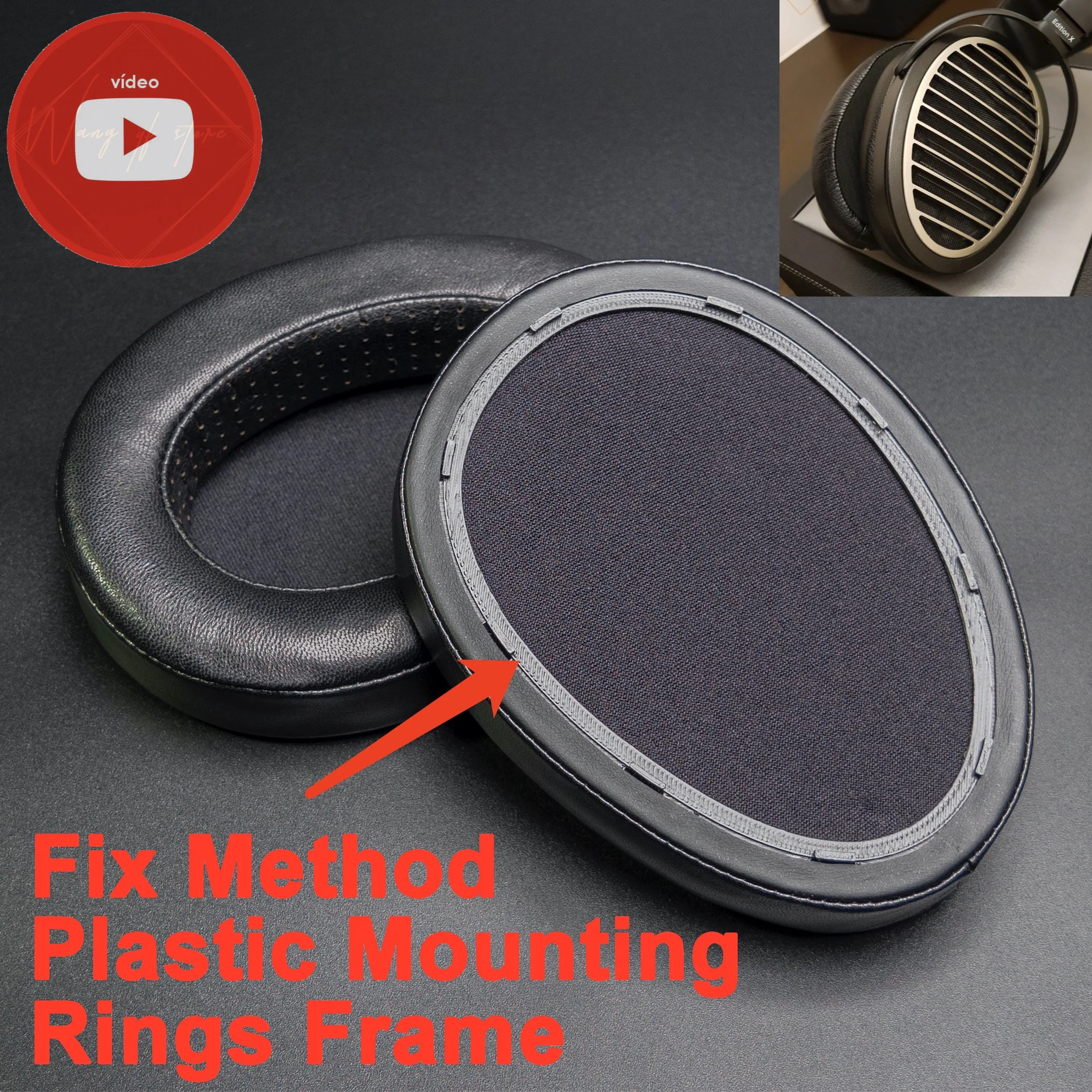 Soft Sheepskin Foam Ear Pads Cushions for HIFIMAN EDITION X EDX Headphones Plastic Mounting Rings Frame Lambskin