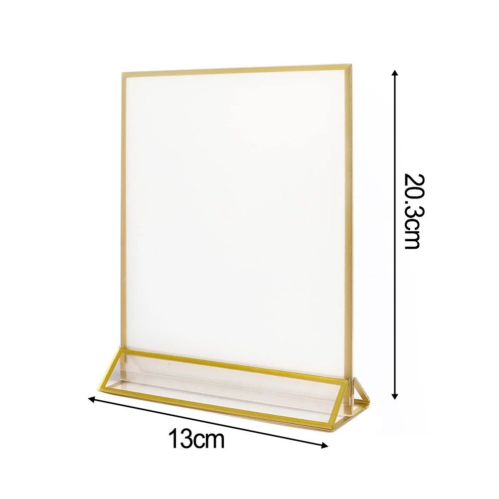 Brand New Display Stand T-shaped 10*15cm/13*18cm/15*21cm Double-sided Sign Easy To Install Vertical/horizontal