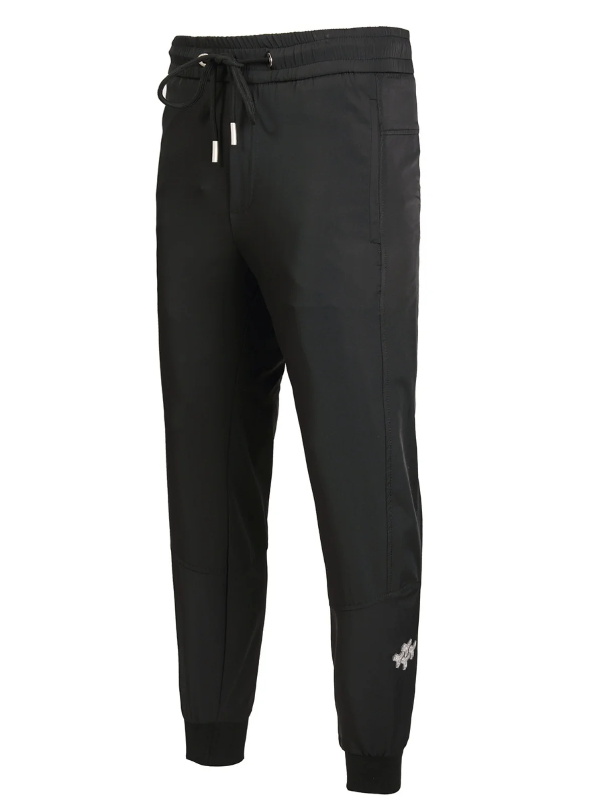 

Высококачественные мужские спортивные повседневные брюки с вышивкой для весны и лета, тонкие, с эластичным поясом, охлаждающие, длинные, модный стиль