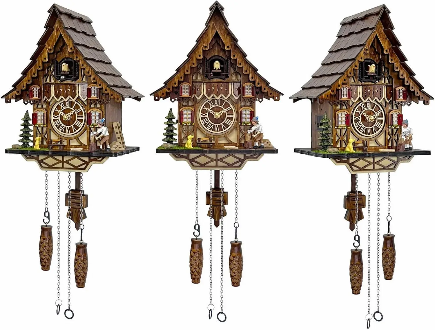 Cuckoo Clock | Black Forest Style Wall Decor | Gift Box | Retro Cuckoo Clock, 12 Melodies, Volume Control, Night Mode, Wooden Ho