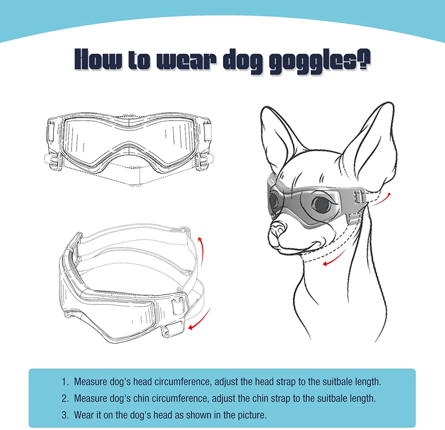 Gafas protectoras UV para perros y gatos, gafas de sol de protección para perros pequeños y medianos, accesorios para montar al aire libre para