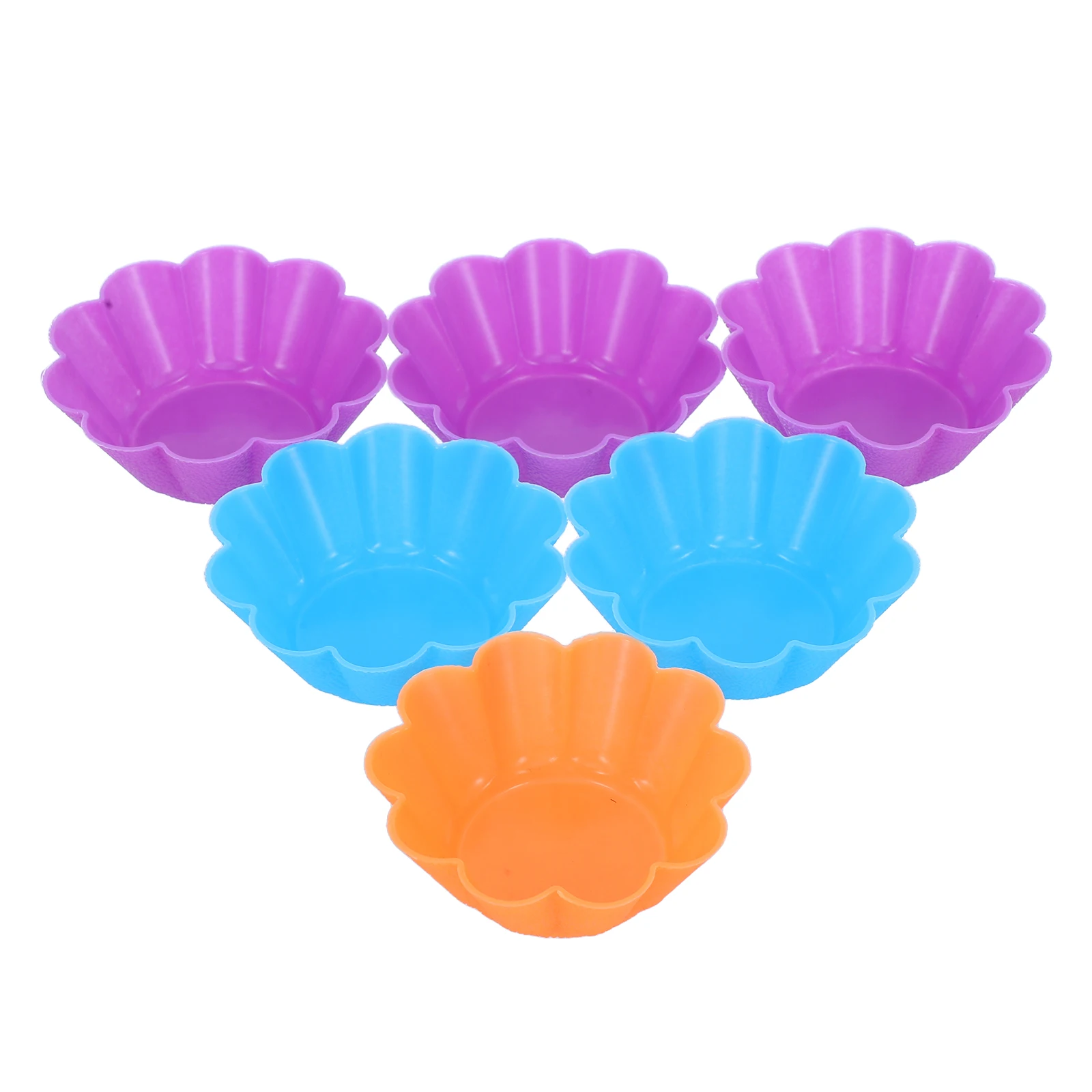 

6pcs Flower Shape Silicone Baking Cups Reusable Muffin Cups Non-Stick For Cake Dessert Pudding Cheesecake Microwave Oven Safe