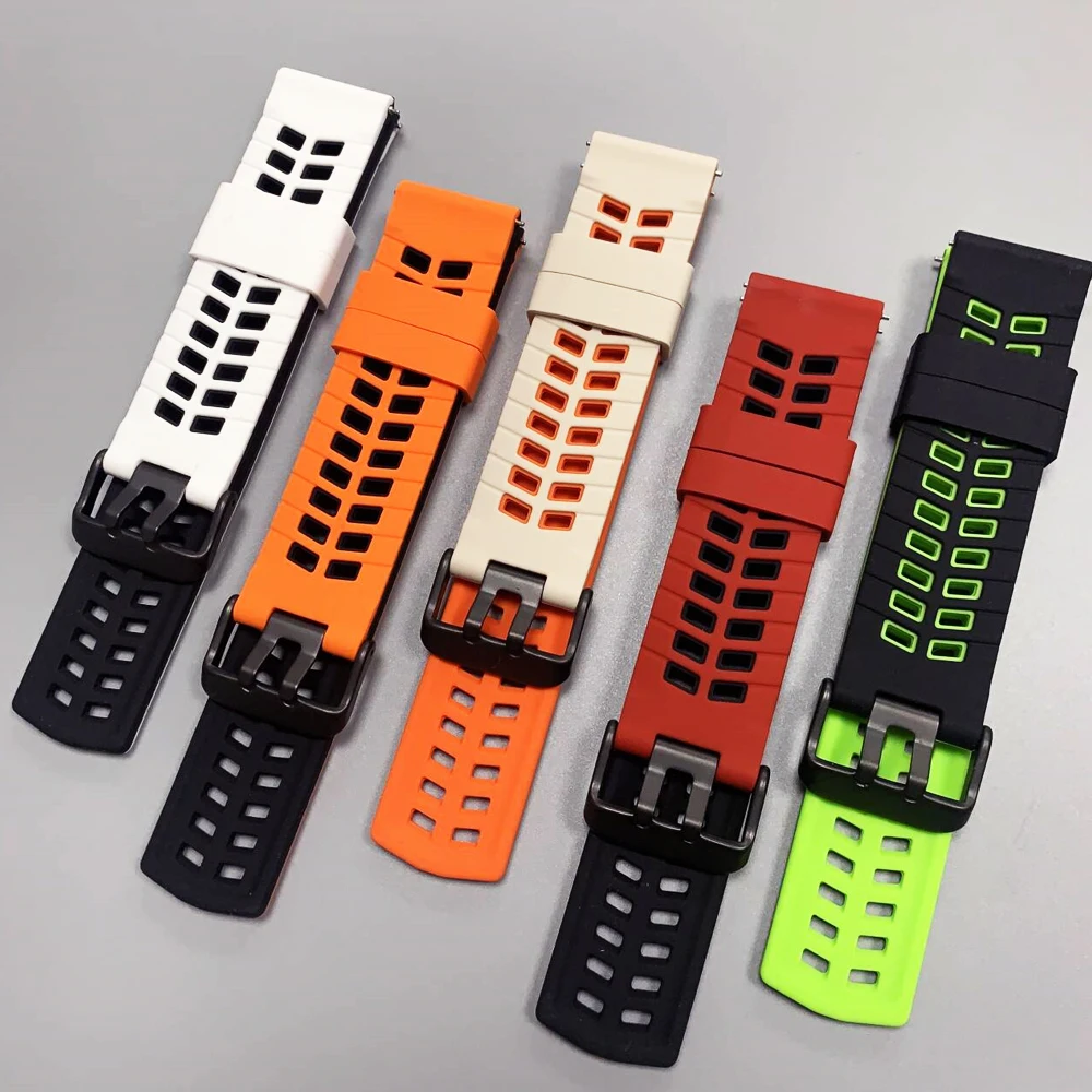 22mm Silicone Band For SUUNTO RUN/VERTICAL 2/RACE 2/S/5 9 Peak DLC/OCEAN Breathable Bracelet For Xiaomi Watch S5 S4 Sport Strap