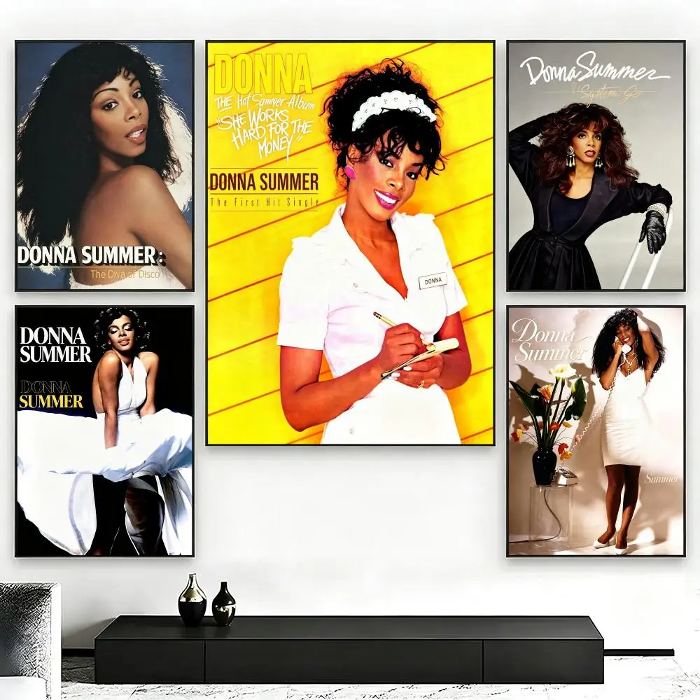 music Donna Summer Poster Poster Nordic HD Self-Adhesive Wall Sticker Home Café Bedroom Living Room Art Decor Gift