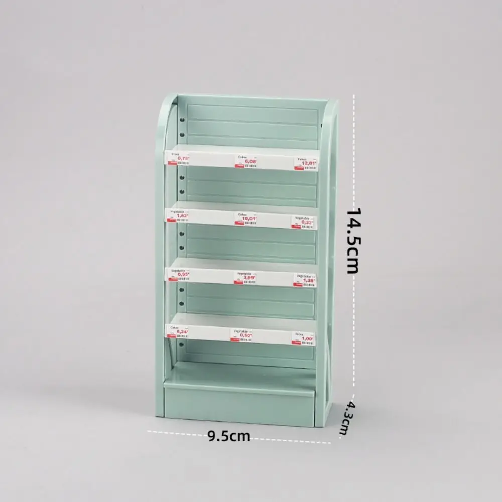 Novo mini armário de casa de bonecas 1/12, plástico, 5 cores, prateleira de exibição de supermercado, 9.5*4.3*14.5cm, acessórios de móveis em miniatura