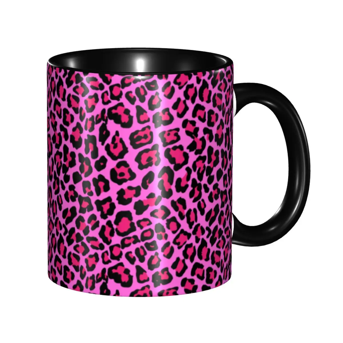 

Leopard Fur Skin Texture Hot Pink Coffee Mugs DIY Personalized Ceramic Milk Tea Mug Cup