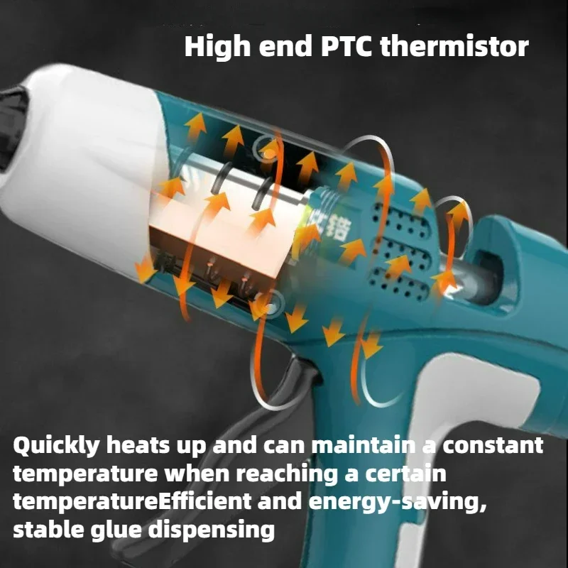 Imagem -03 - Pistola de Silicone Quente sem Fio 11 mm para Makita sem Bateria 100w Display Digital Saída de Cola Ajustável para Casa Faça Você Mesmo Pistola de Cola Elétrica