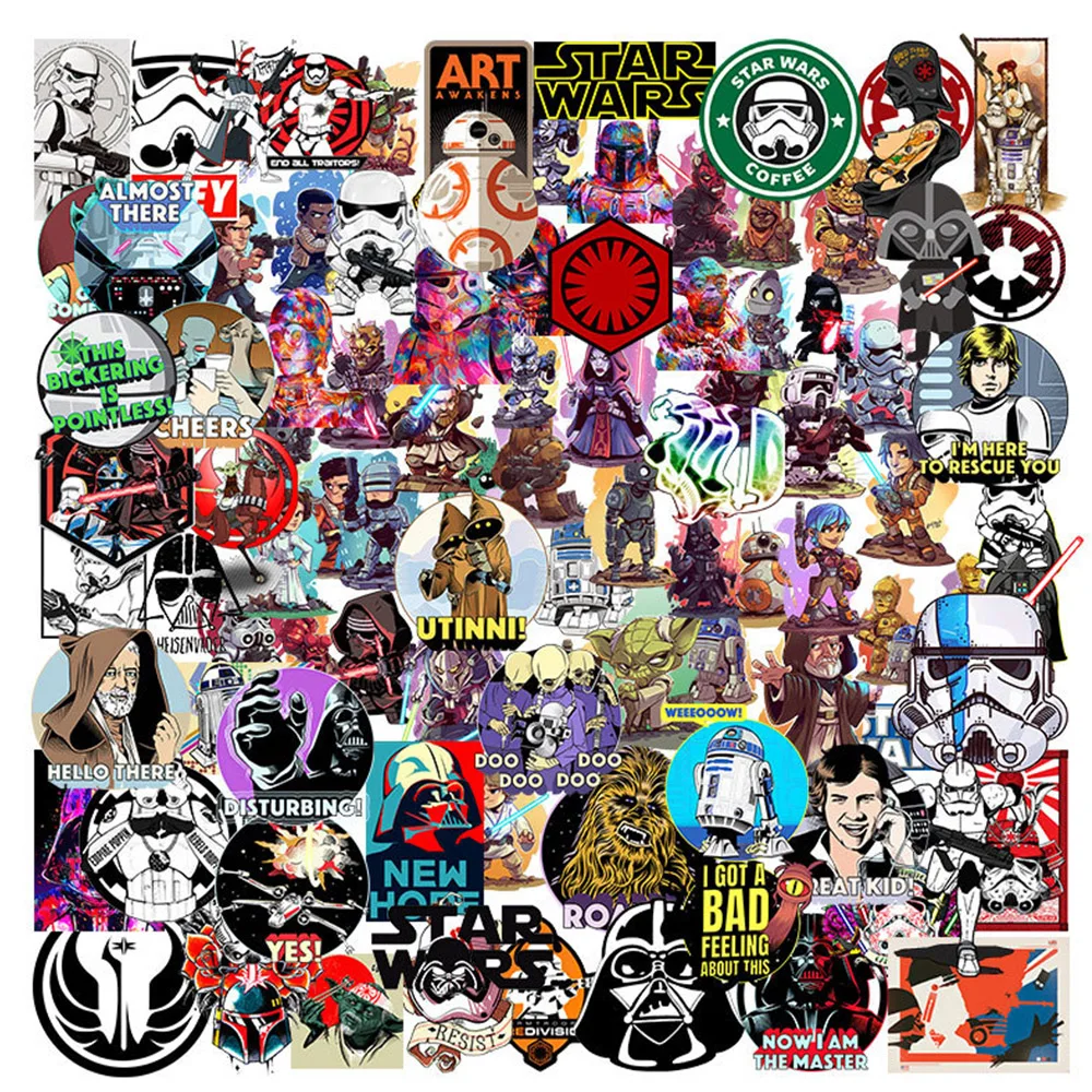 10/30/50/100pcs Disney Star Wars Movie Stickers DIY Laptop Skateboard Phone Cartoon Graffiti Sticker Cool Decals Kids Toys Gift