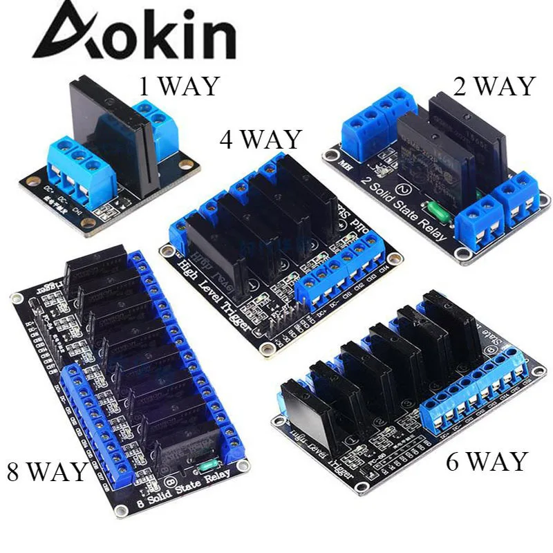 1 2 4 6 8 قناة SSR AVR G3MB-202P 5 فولت عالية المستوى الحالة الصلبة وحدة التتابع 240 فولت 2A الناتج مع الصمامات مقاوم