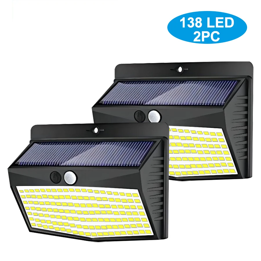 Newstyle Applique Murale Solaire 138 LED Lot de 4 3